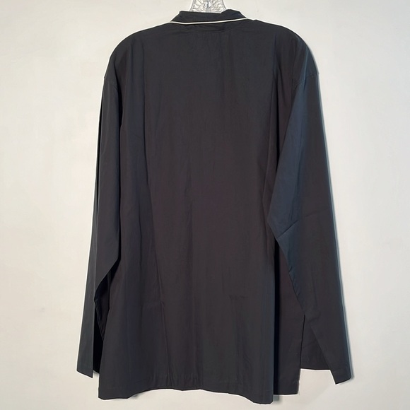 RALPH LAUREN NWT Men's Long SLV 1 Pocket BLK w/ WHT Trim Cotton Pajama Top SZ M - Picture 3 of 16